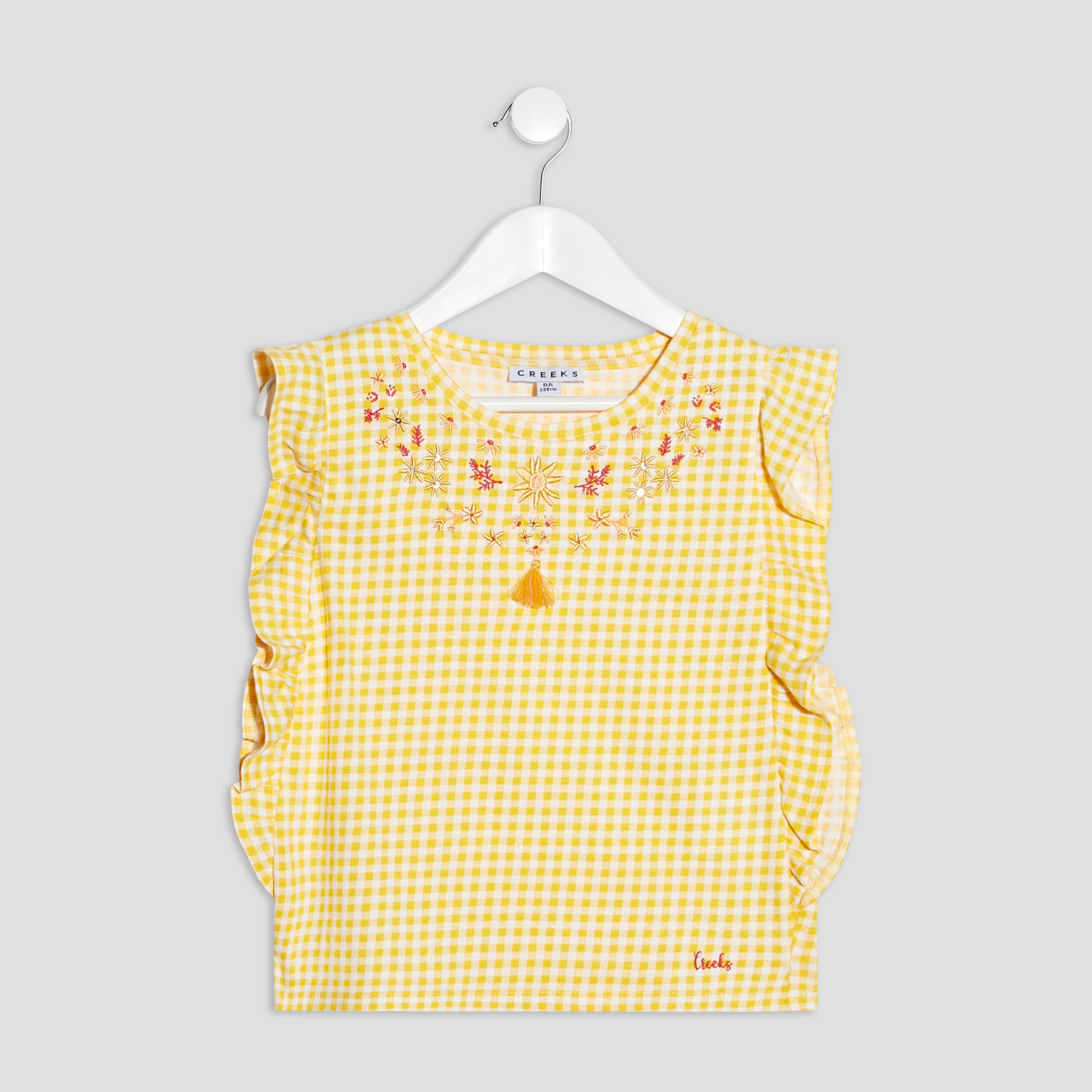 T-shirt brodé manches courtes Creeks ecru fille | La Halle