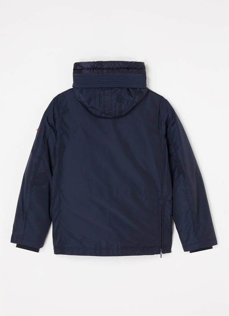 Veste de parachutiste droite avec rembourrage en duvet et capuche