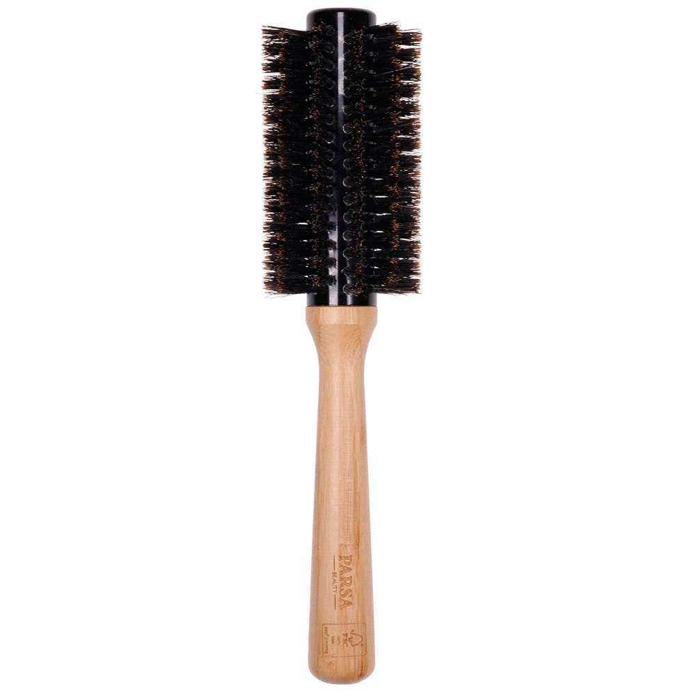 PARSA Beauty Profi FSC Holz Rundbürste mit Wildschweinborsten 25 mm