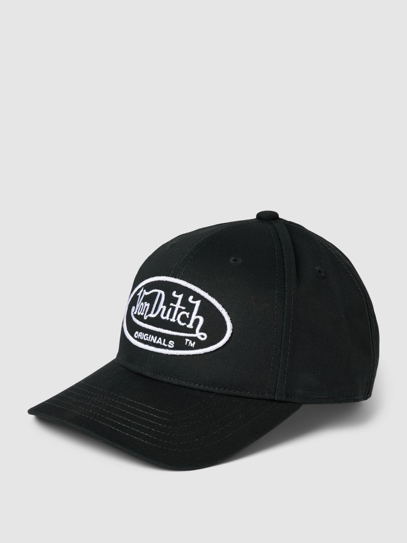 Basecap mit Label-Stitching Modell 'DAD CAP' in schwarz