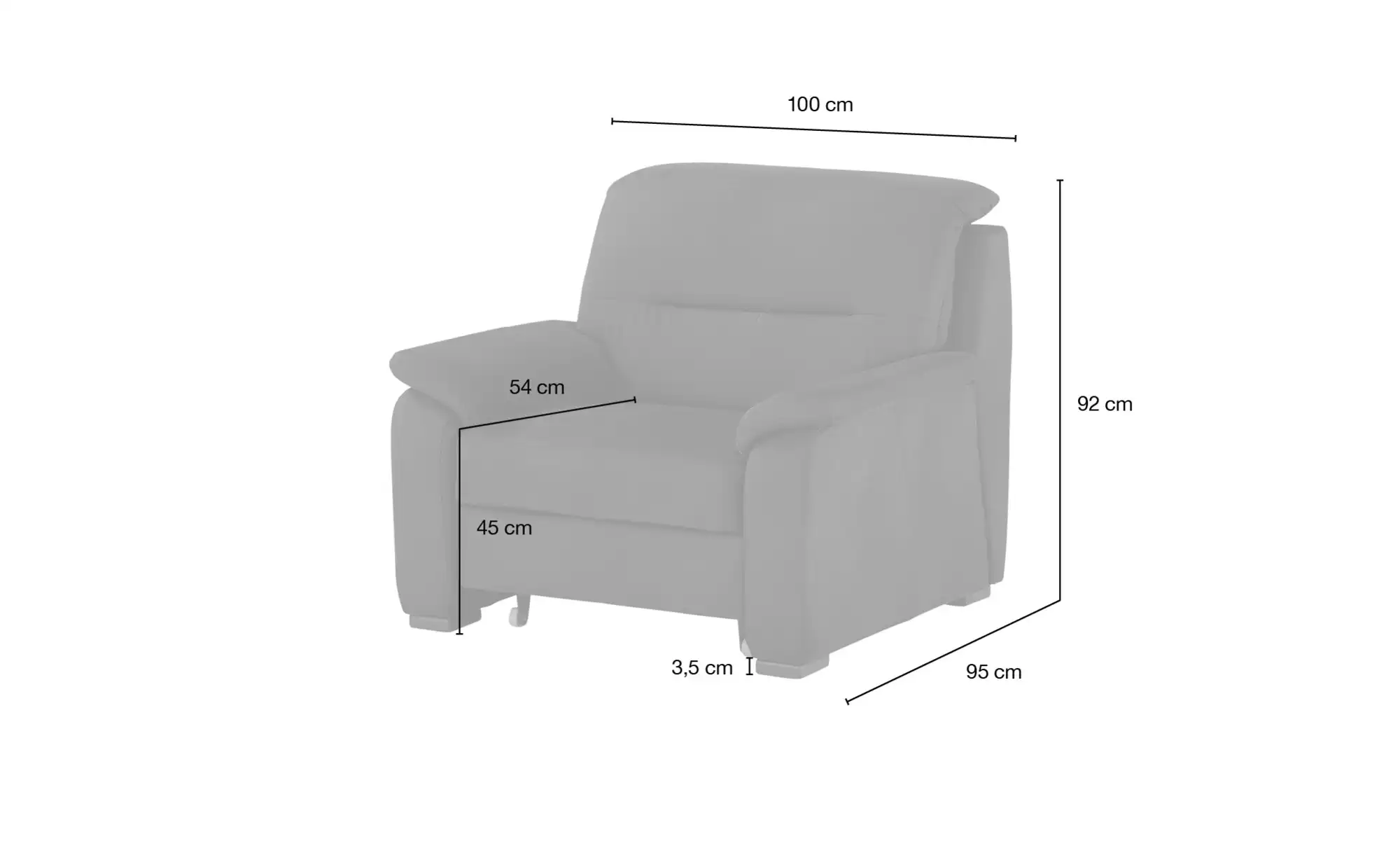 Kollektion Kraft Sessel mit ausziehbarem Hocker