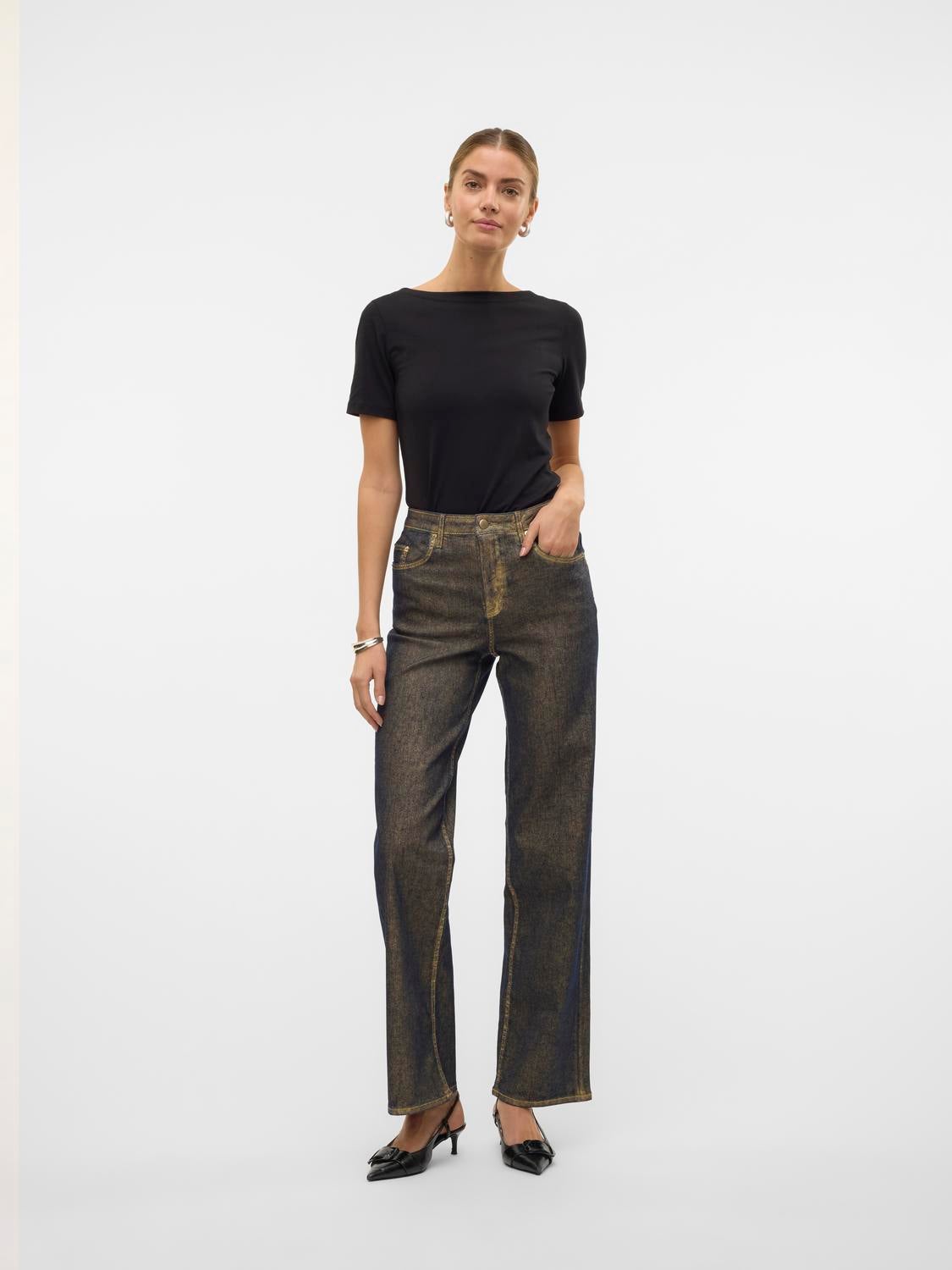 VMTESSA Hohe Taille Weiter Beinschnitt Jeans