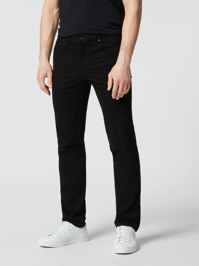 Regular Fit Stoffhose mit Stretch-Anteil Modell 'Perfetto' in schwarz
