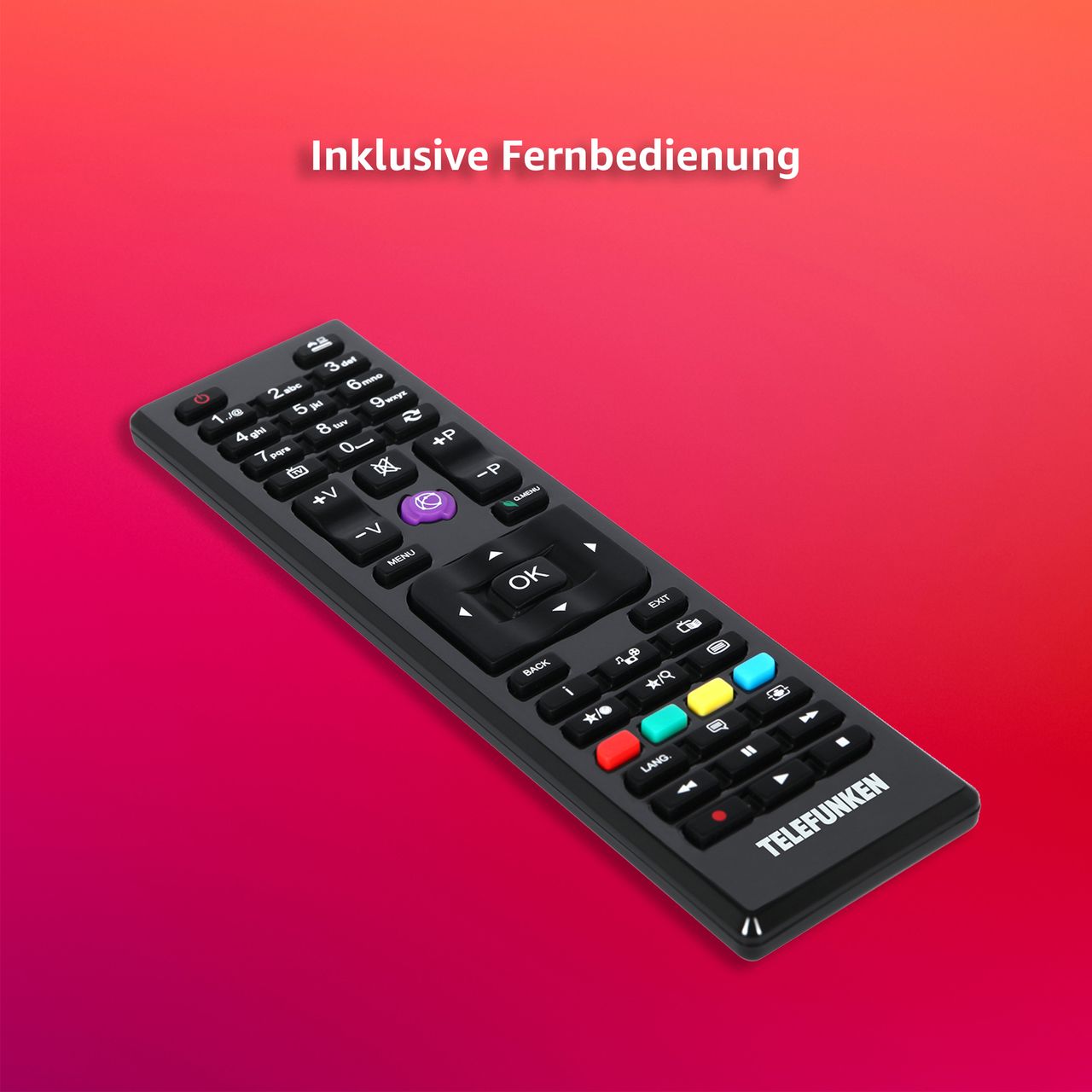 Telefunken TELEFUNKEN XH24O550M Fernseher 24 Zoll HD-ready LED TV mit Triple-Tuner, schwarz