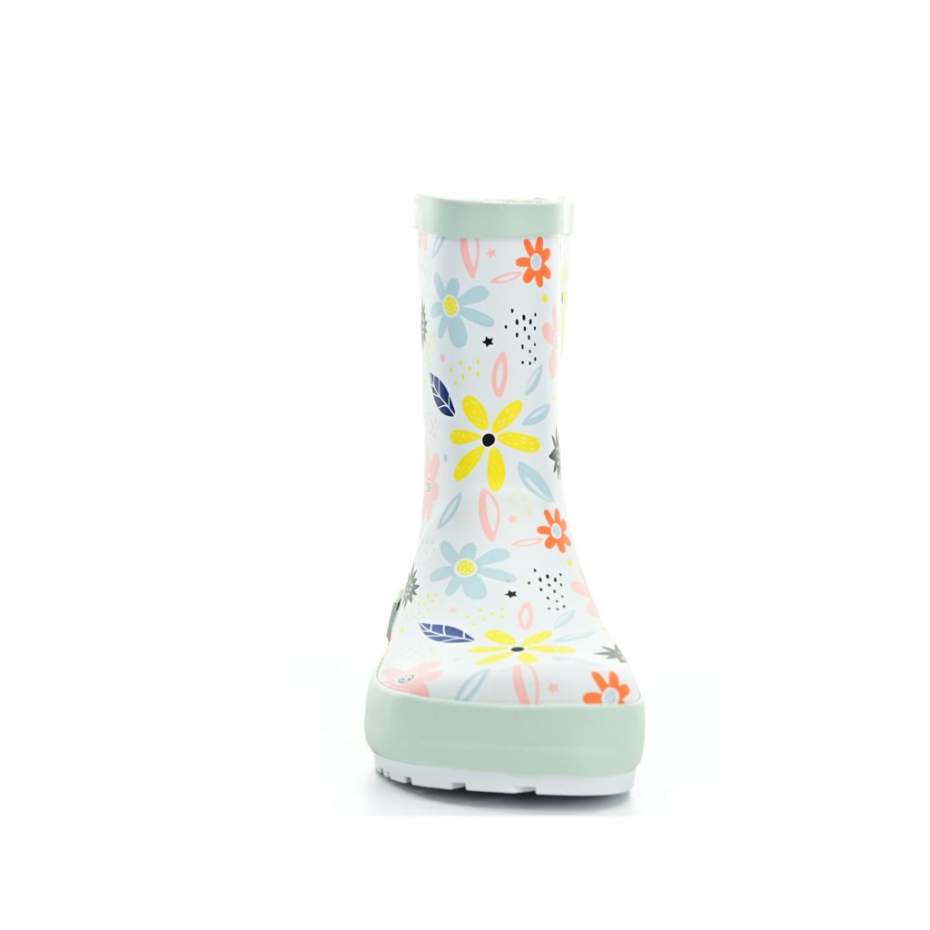 Koel4Kids Wellie Bare White Flowers Barfußgummistiefel