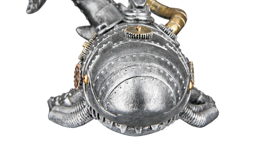 GILDE Figur Hai Steampunk H=17cm Silberfarben