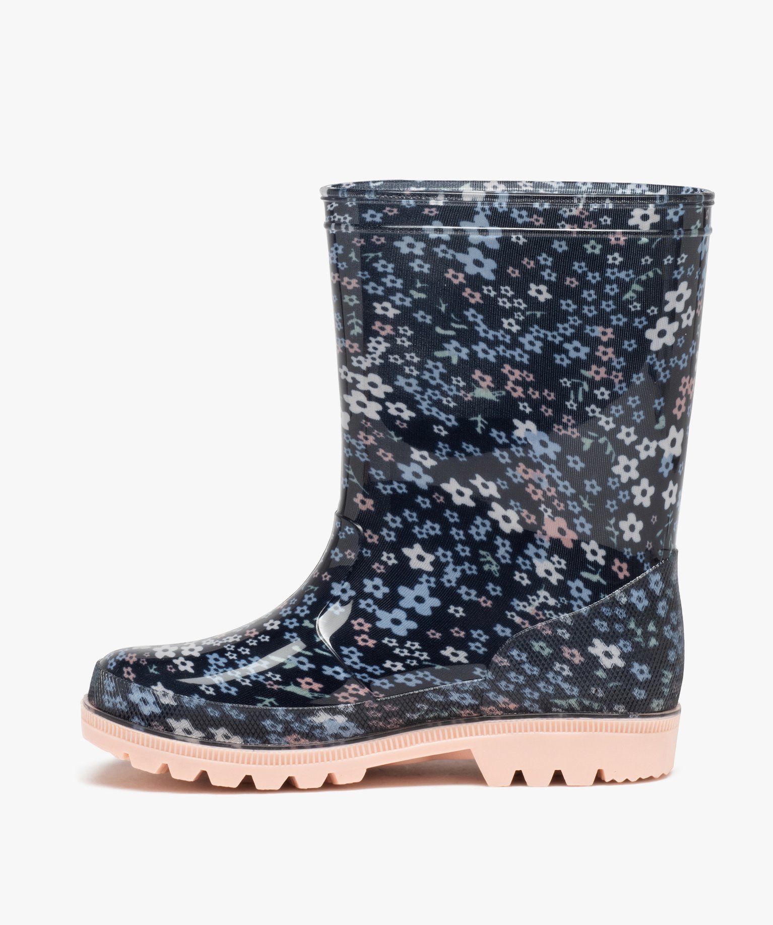Bottes de pluie fille avec imprimé à fleurs marine | GEMO