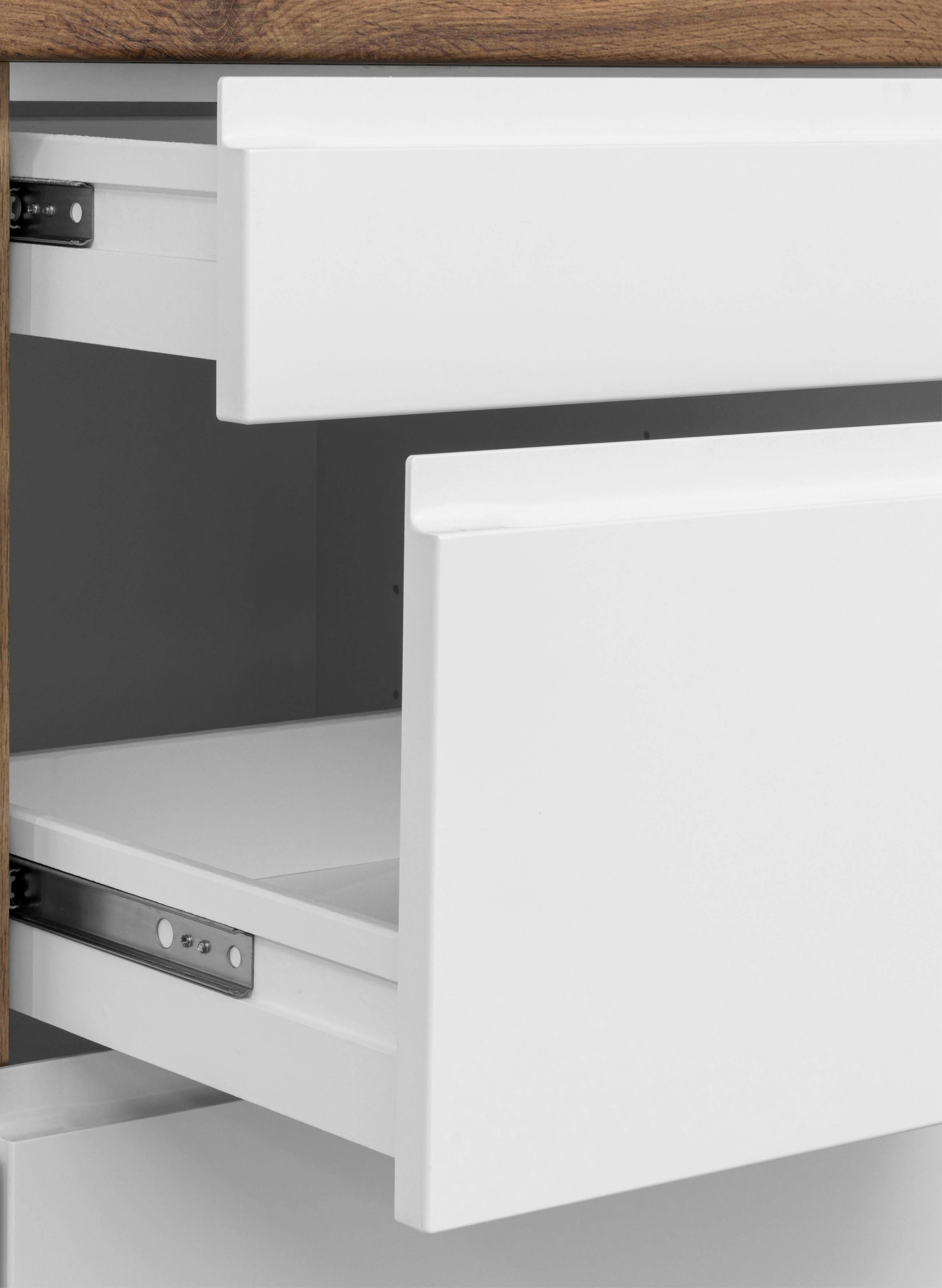 HELD MÖBEL Küche Bruneck, 300cm breit, wahlweise mit oder ohne E-Geräte, hochwertige MDF-Fronten