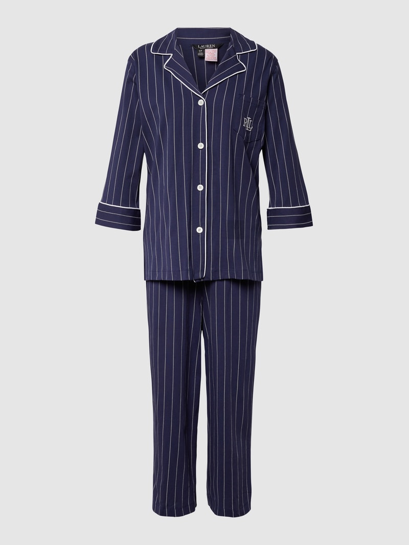 Pyjama mit Streifenmuster in marineblau
