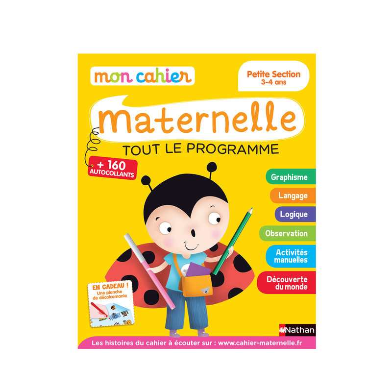 Livre Mon cahier maternelle PS - Nathan Jeunesse