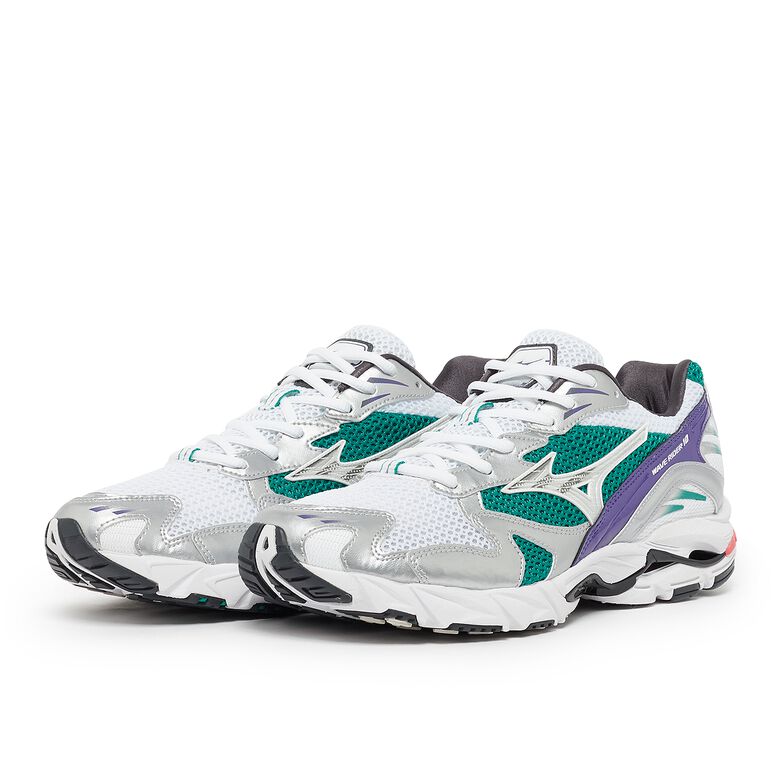 Mizuno Wave Rider 10 white/silver/teal blue