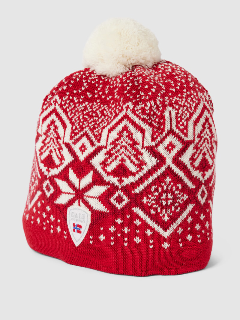 Beanie mit Allover-Muster Modell 'Winterland' in rot