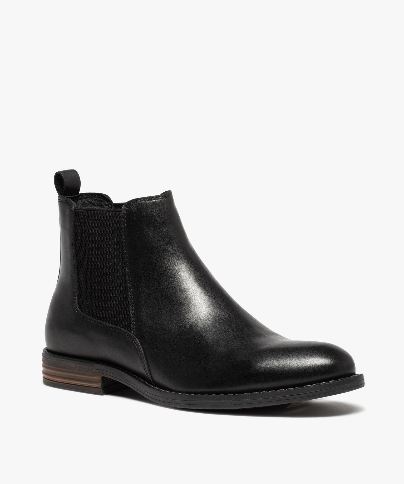 Boots homme style Chelsea dessus cuir uni - Taneo noir | GEMO