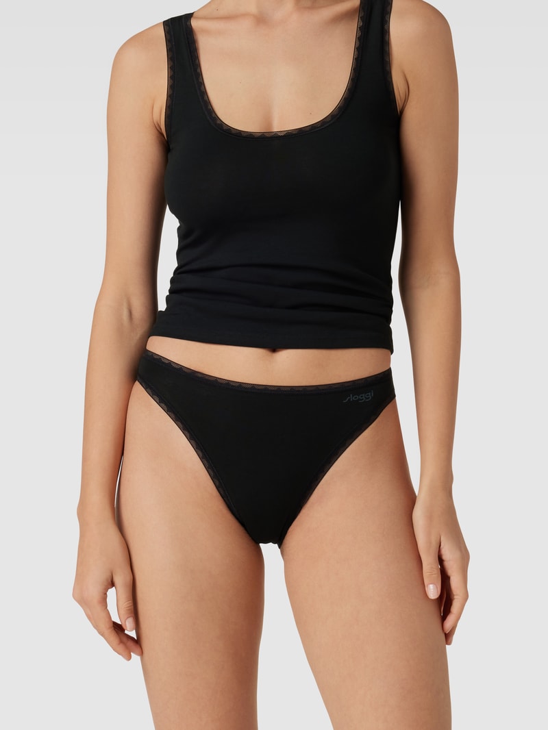 Slip mit Label-Detail im 2er-Pack in schwarz