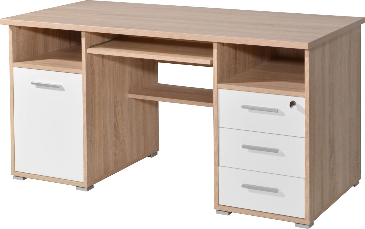 Trendstabil Schreibtisch 0484 Sonoma-Eiche-Nb./Weiß