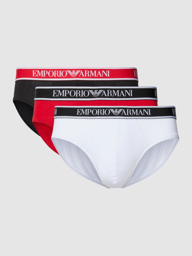 Slip mit Label-Detail im 3er-Pack in rot