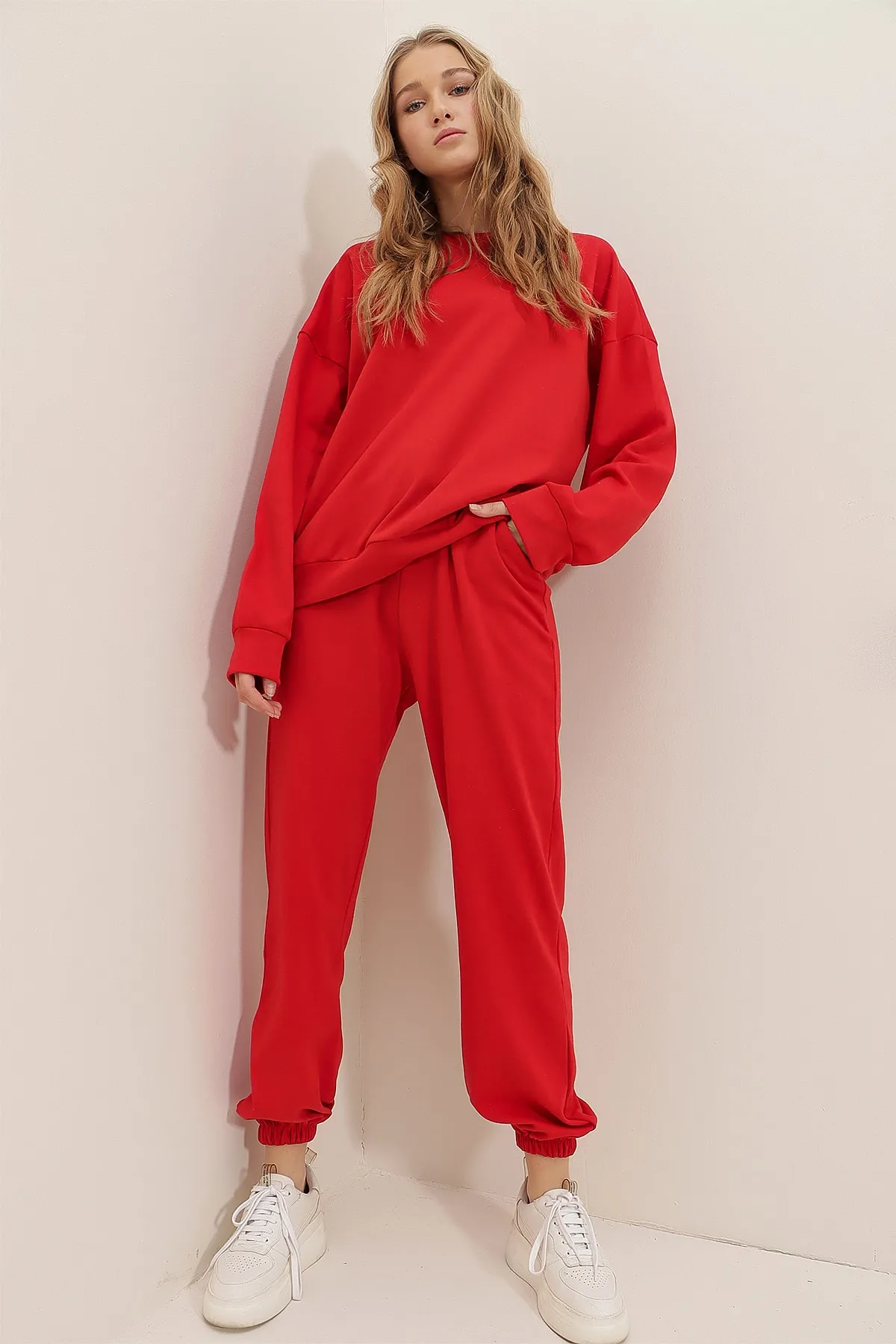 Trend Alaçatı Stili  Trainingsanzug - Rot - Regular Fit