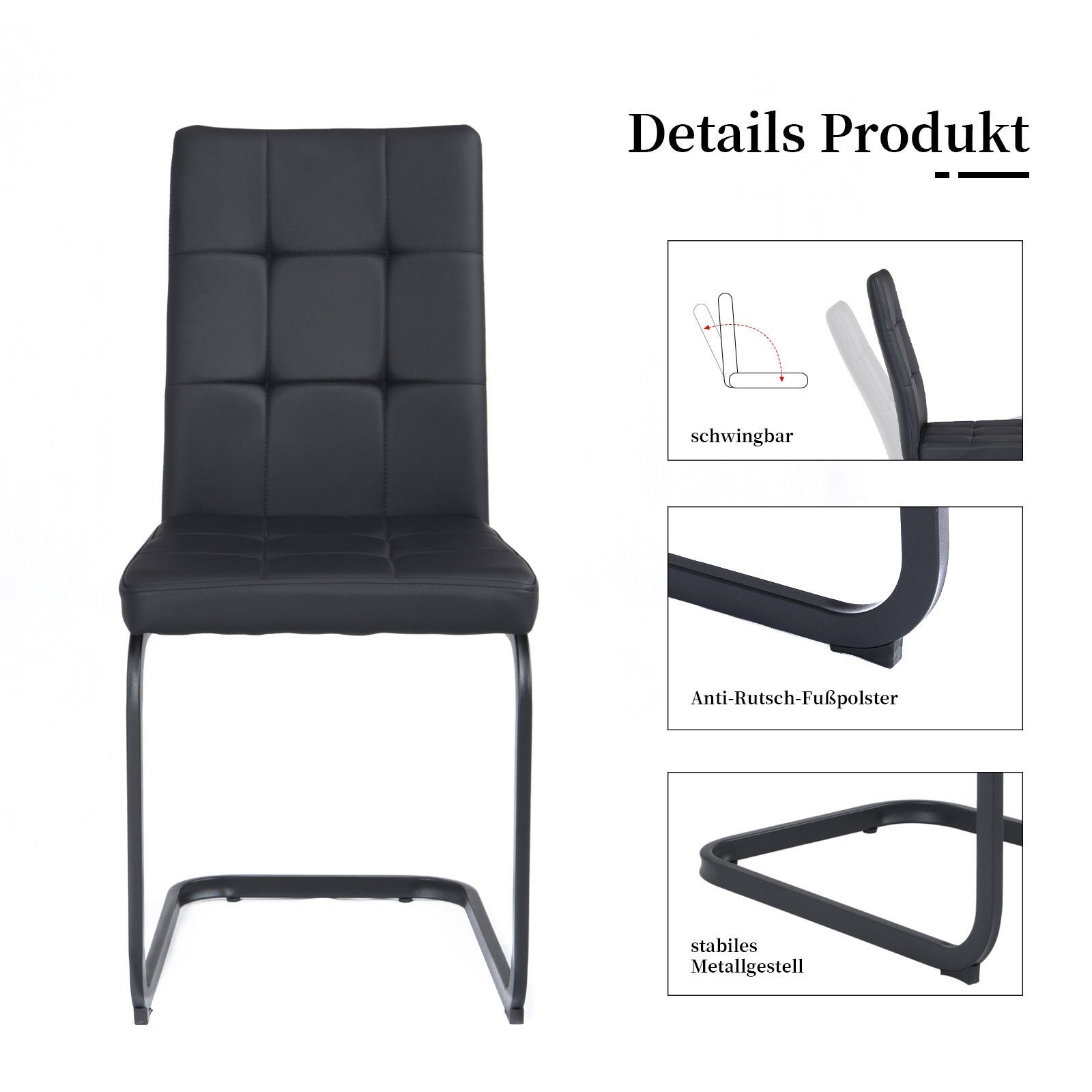 B&D home Freischwinger Freischwinger OLE (4er Set, 4 St), kippsicher, gepolstert