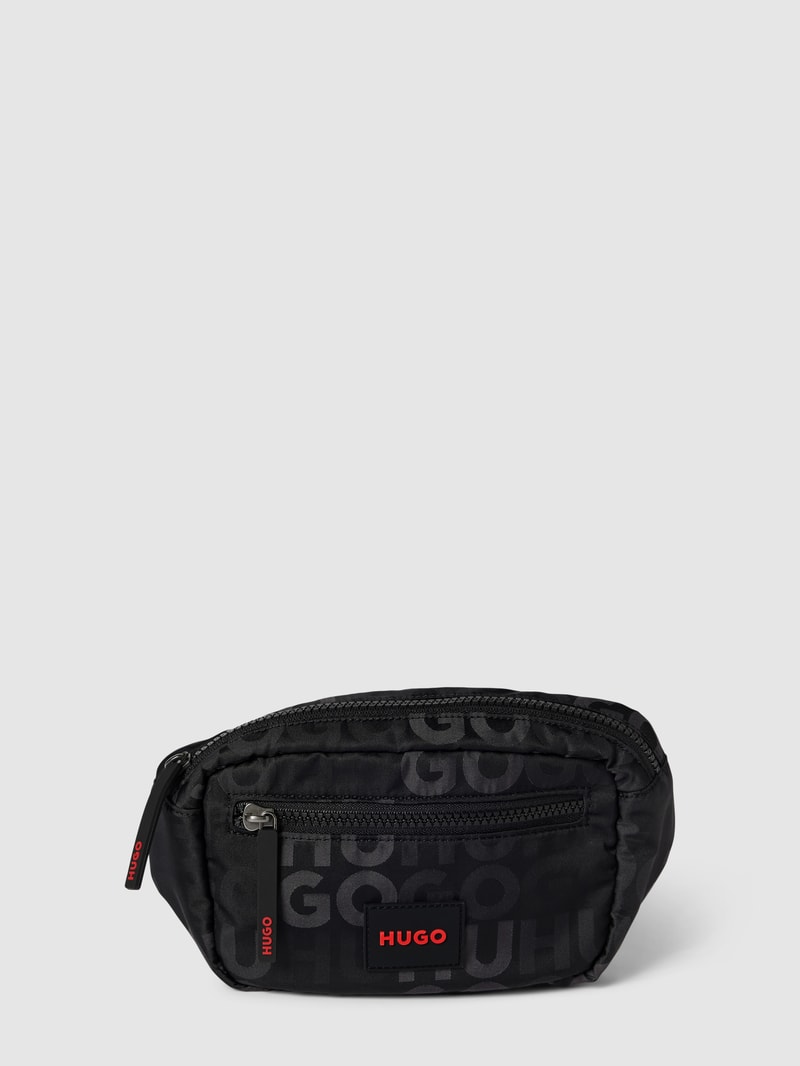 Bauchtasche mit Logo-Muster Modell 'Ethon' in schwarz