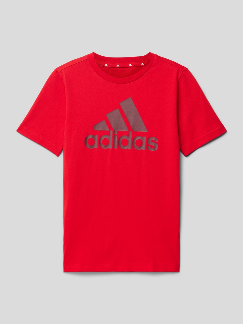 T-Shirt mit Label-Print in rot