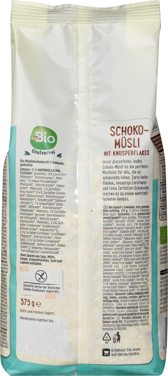 Schoko-Müsli mit Knusperflakes glutenfrei, 375 g