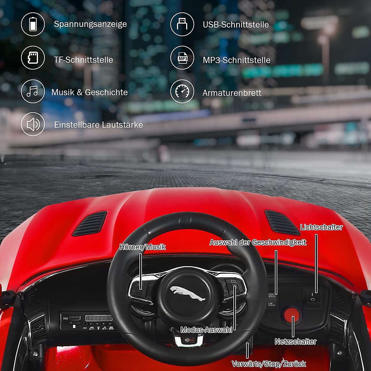 Elektroauto Jaguar mit Fernbedienung & Musik