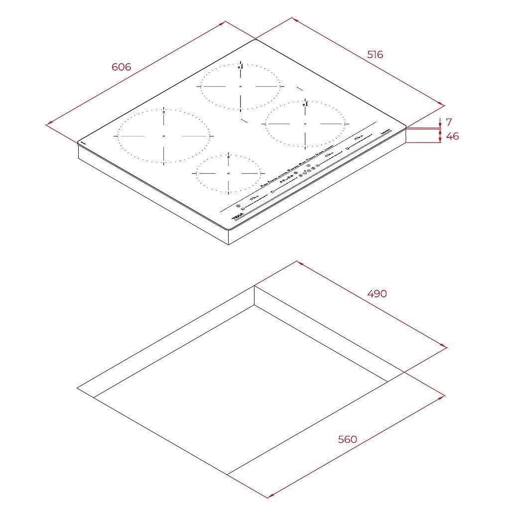 BOSCH Backofen-Set EcoClean Direct mit TEKA Induktionskochfeld Multislider autark, 60 cm