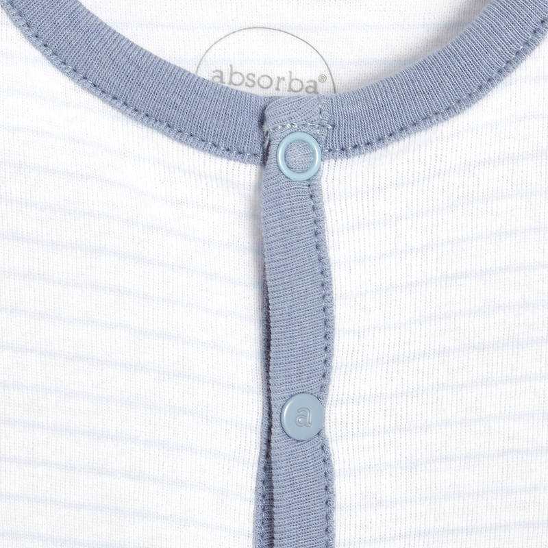 Combishort bébé garçon en coton bio turquoise Absorba