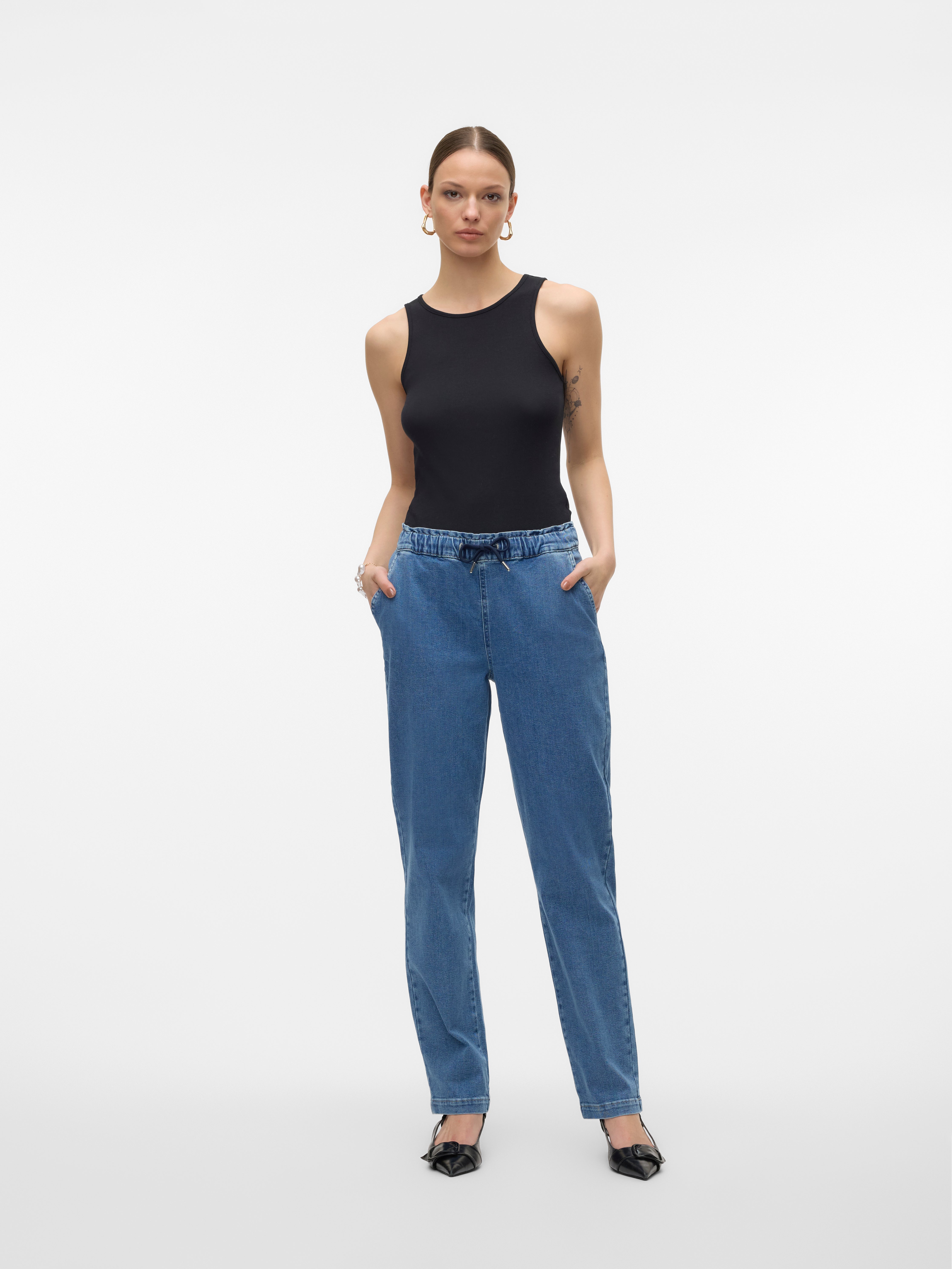 VMCALLIE Mid Rise Karotte, locker geschnitten Jeans