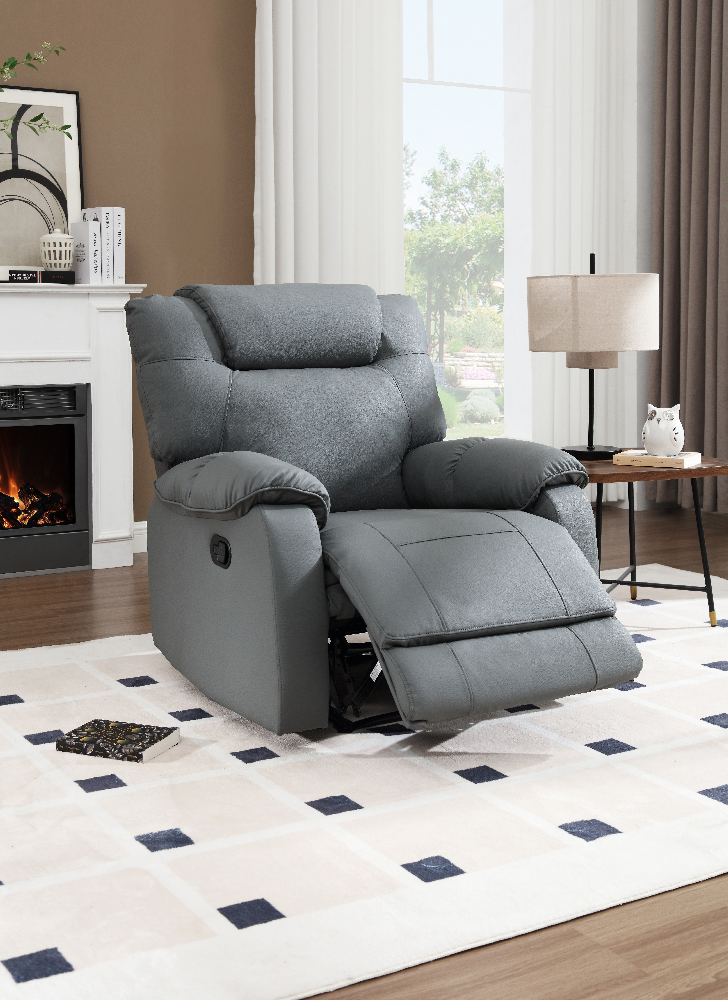 Happy Home Relaxsessel mit verstellbare Rückenlehnen & Liegefunktion, dunkelgrau