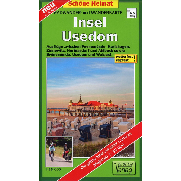 Radwander- und Wanderkarte Insel Usedom - Wanderkarte