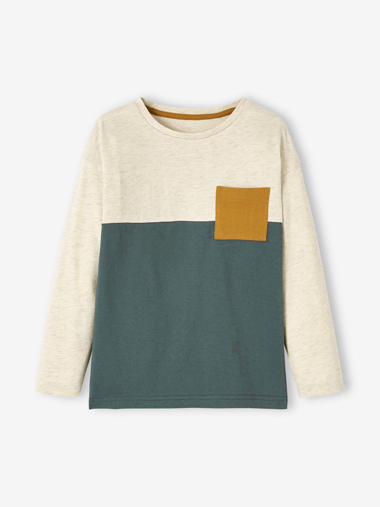 Tee-shirt colorblock garçon vert