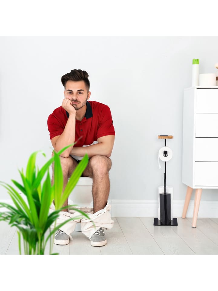 relaxdays WC Garnitur in Schwarz günstig kaufen onesize