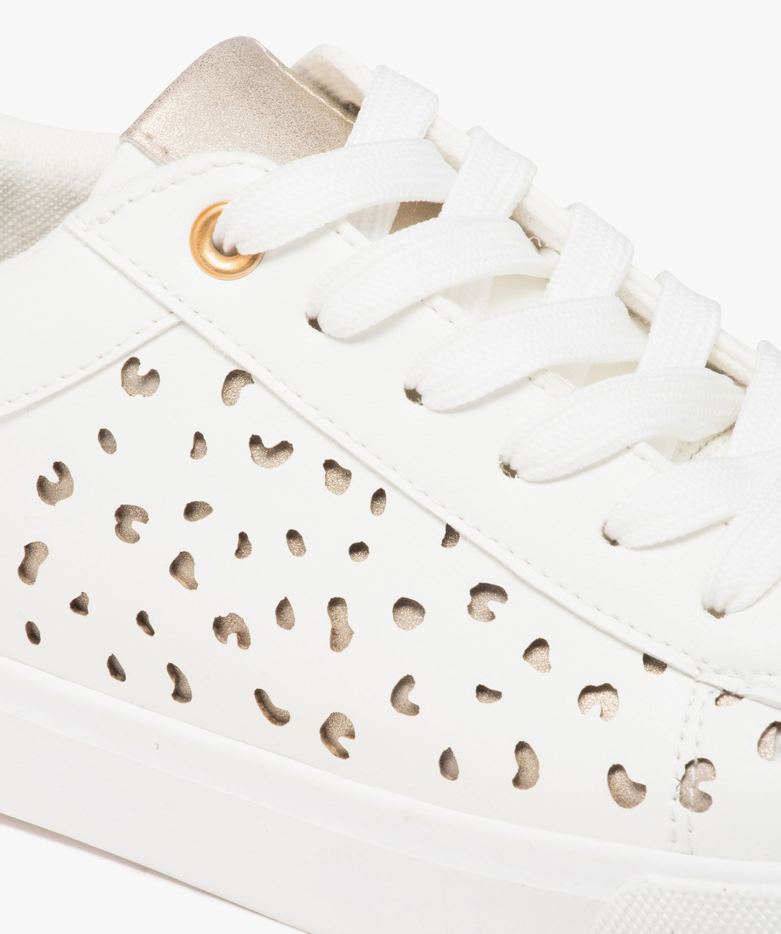 Baskets à détails dorés femme blanc | GEMO