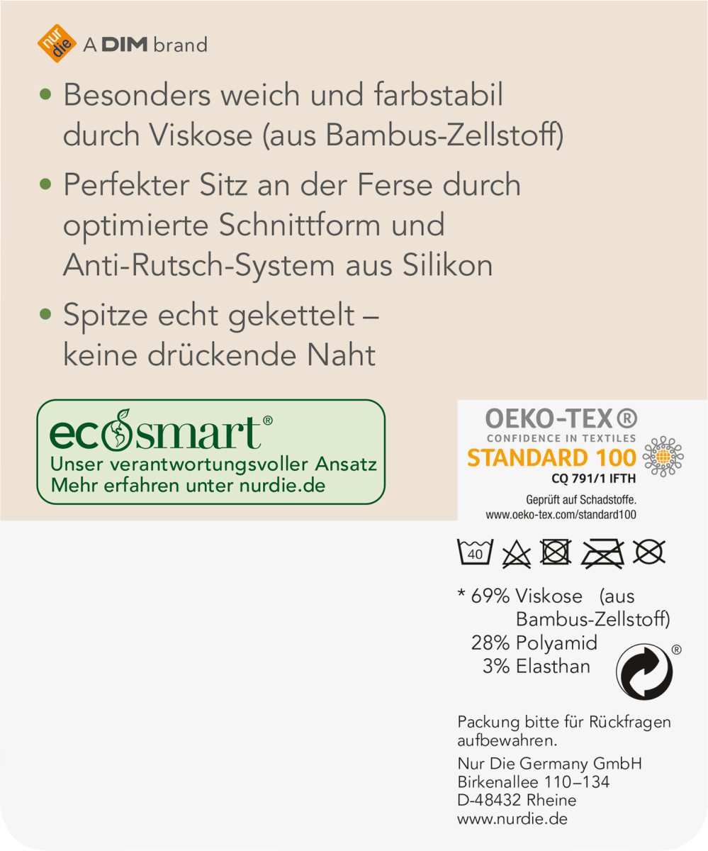 Sneaker Füßling Bambus, Gr. 39-42, weiß, 1 St