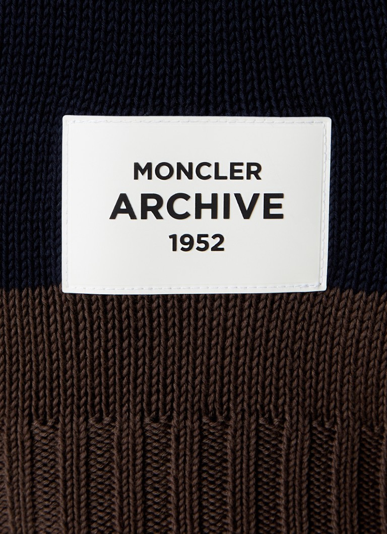 Hanorac Moncler tricotat gros cu dungi imprimate