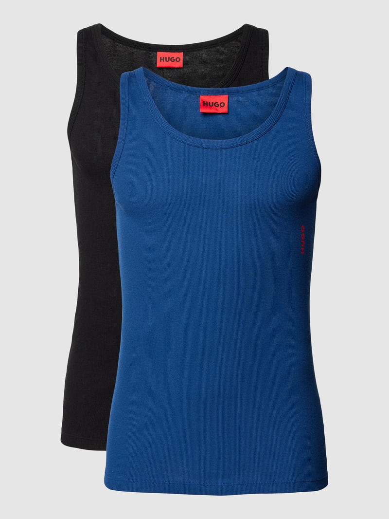 Tanktop mit Label-Print im 2er-Pack in royalblau