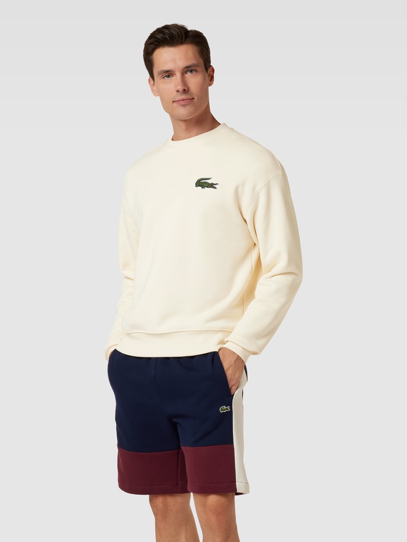 Sweatshirt mit Logo-Stitching in offwhite