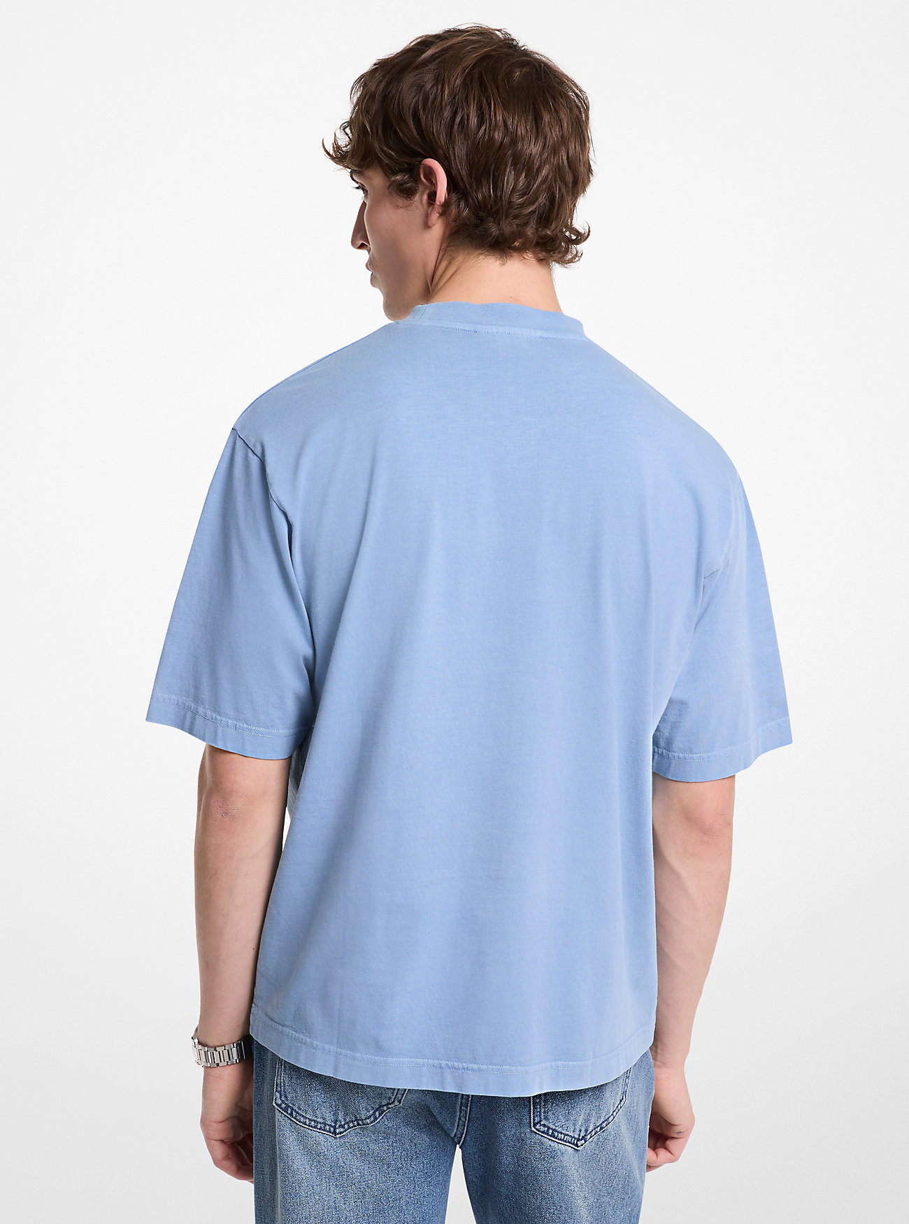 Logo bomulls-T-skjorte - CHAMBRAY