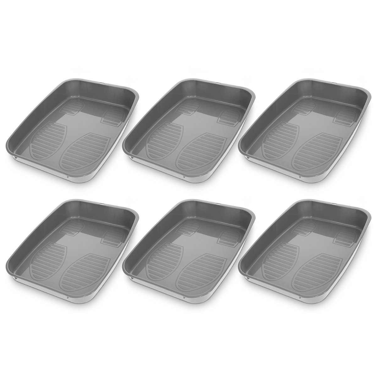 Navaris Schuhabtropfschale Schuhablage Set, 6-teilig, stapelbar, für Garderobe/Schuhregal