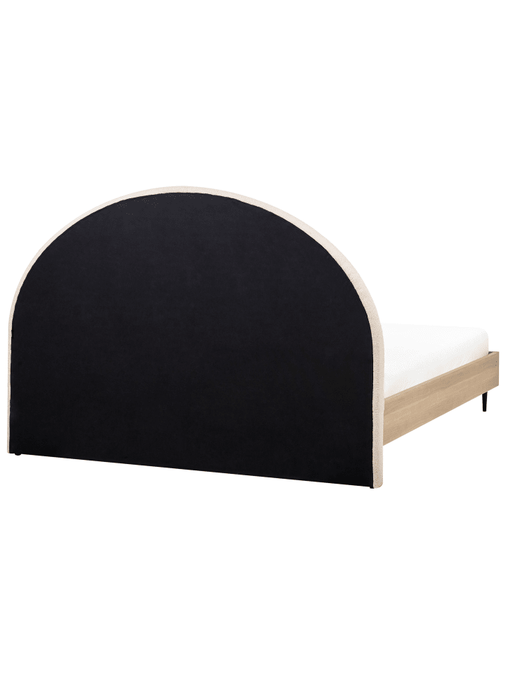 Beliani Doppelbett MILLAY in Beige/Heller Holzfarbton/Schwarz günstig kaufen onesize