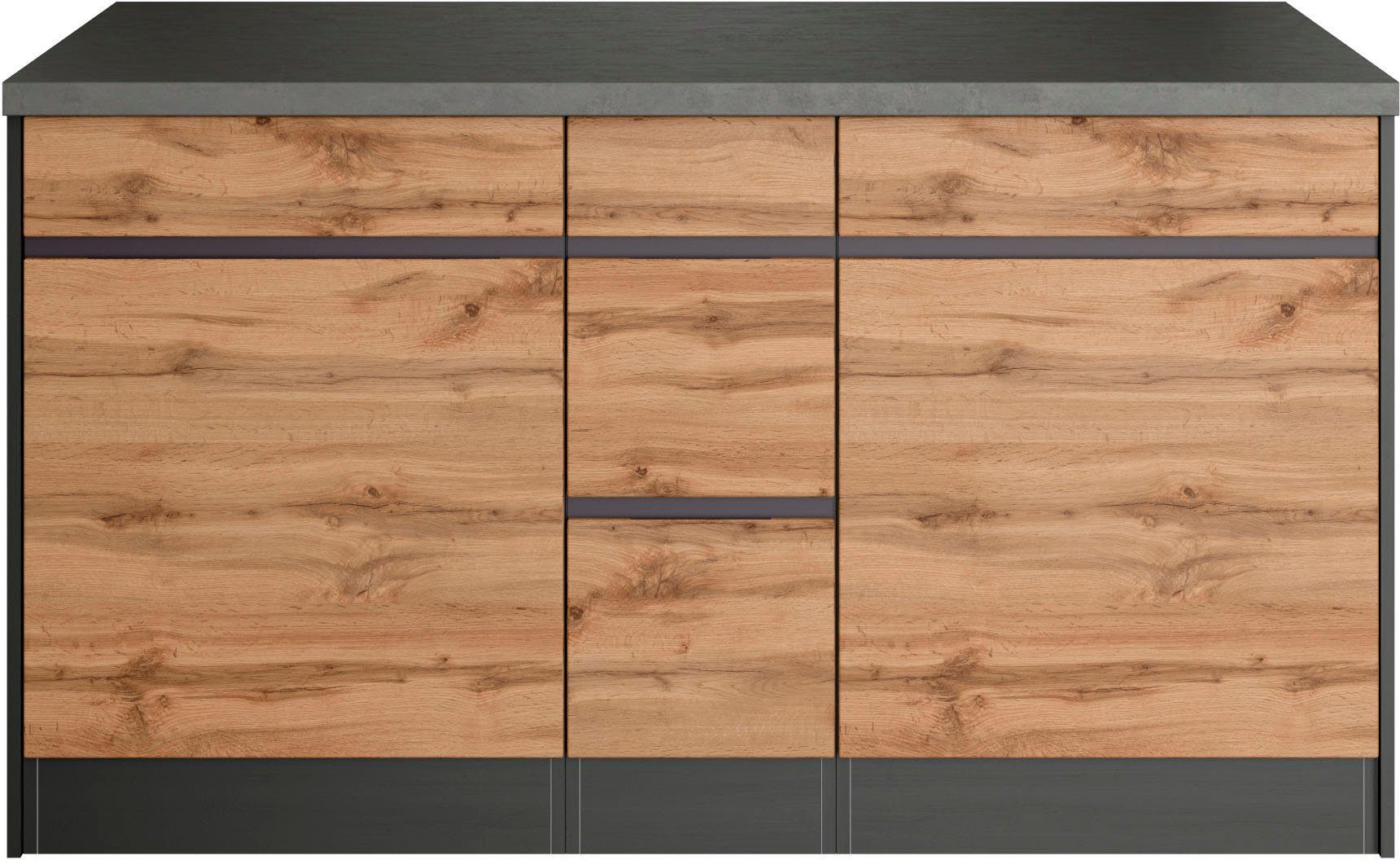 HELD MÖBEL Küche Riesa, Stellbreite 340x150 cm, wahlweise mit oder ohne E-Geräte