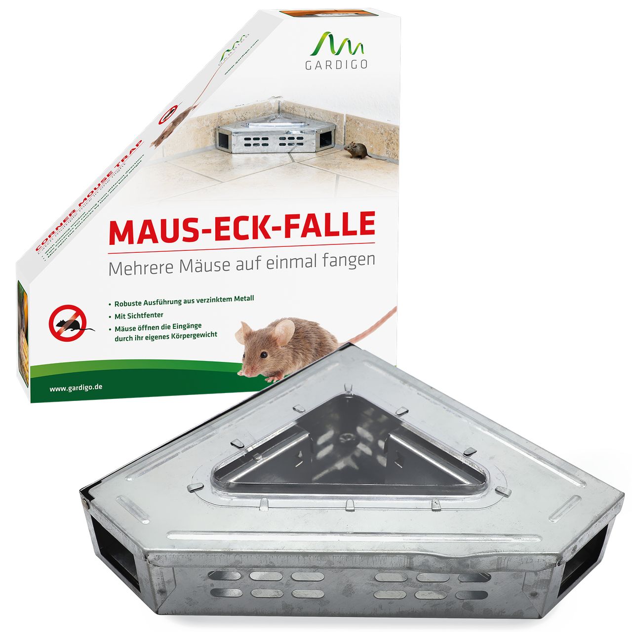 Tevigo Gardigo Maus-Eck-Falle Lebendfalle Metall