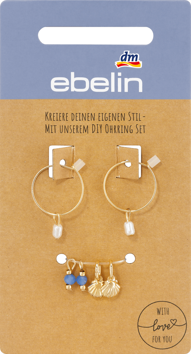 Creolen mit verschiedenen Anhängern in Gold-Optik, 6 St