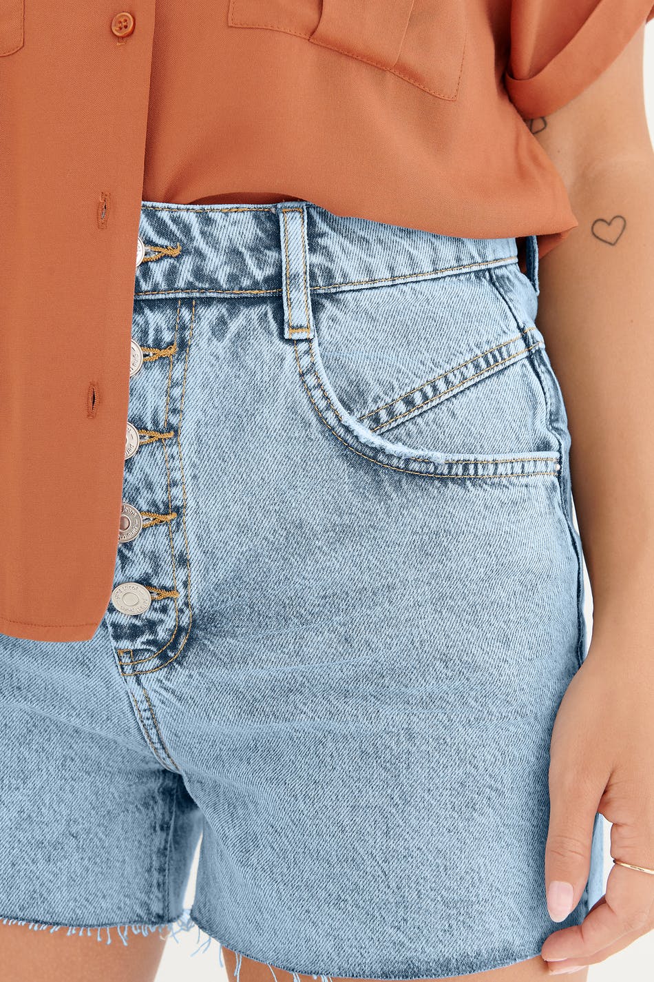 Vivi mom denim shorts