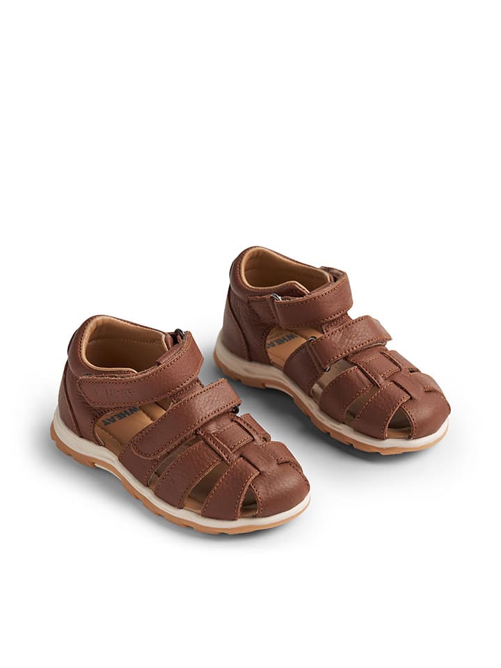 Wheat Leder-Halbsandalen in Braun günstig kaufen
