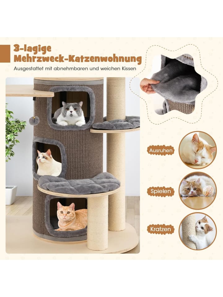 COSTWAY 173cm Kratzbaum Groß in Grau günstig kaufen onesize
