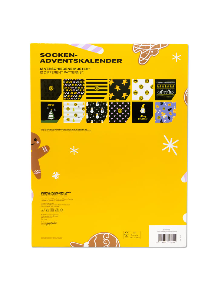 BVB BVB Socken-Adventskalender in Mehrfarbig günstig kaufen 39-43