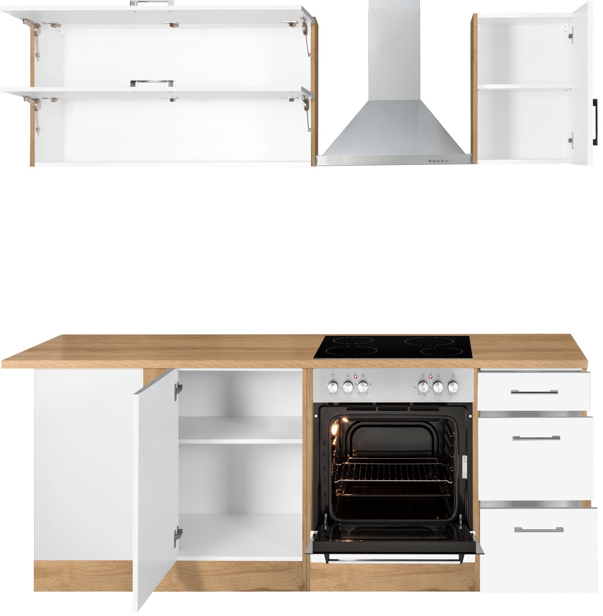 HELD MÖBEL Winkelküche Colmar, mit E-Geräten, Stellbreite 210/210 cm