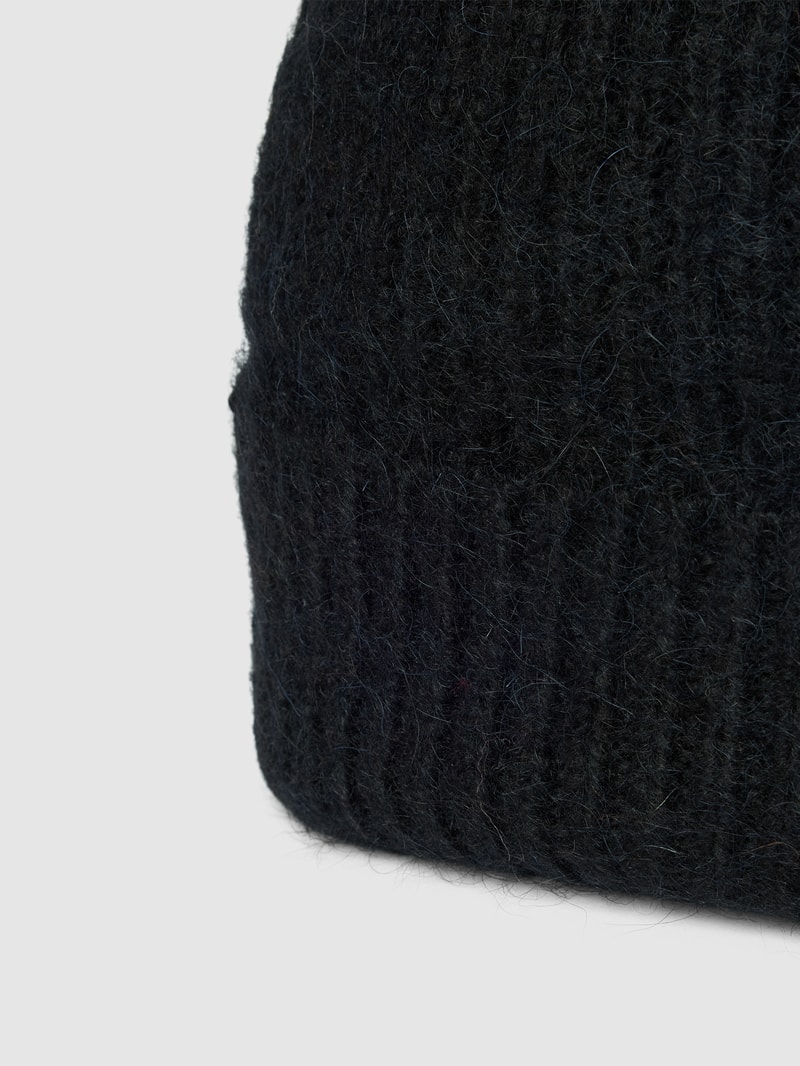Beanie mit Strukturmuster Modell 'ULLIE' in schwarz